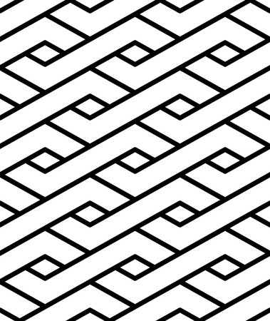 Contrast geometric seamless pattern with symmetric ornament. Rhombus graphic contemporary background. Splice black and white infinite backdrop.のイラスト素材