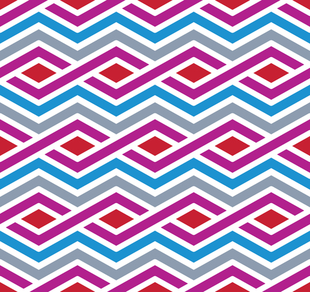 Contrast geometric seamless pattern with symmetric ornament. Rhombus graphic contemporary background. Splice bright continuous backdrop.のイラスト素材