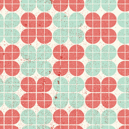 Colorful ornamental tattered textile geometric seamless pattern, vector abstract infinite retro background.のイラスト素材