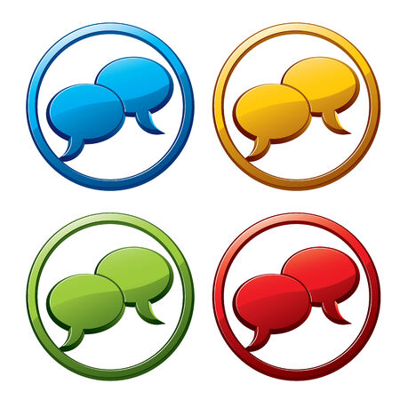 Chat icons colors set.のイラスト素材