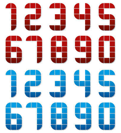 Digital style numbers, vector set.のイラスト素材