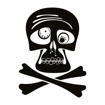 Skull and crossbones, vector illustration.のイラスト素材