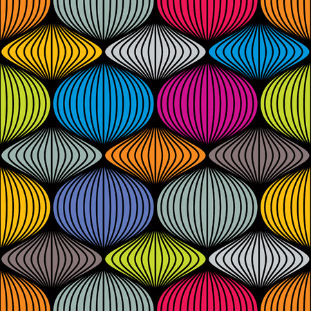 Round lines seamless pattern, vector background.のイラスト素材