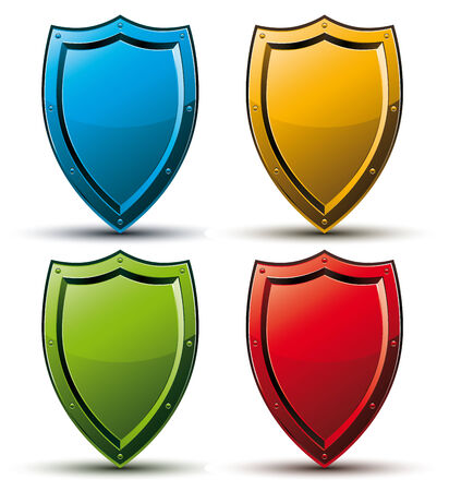 Shield vector icon, color set.のイラスト素材