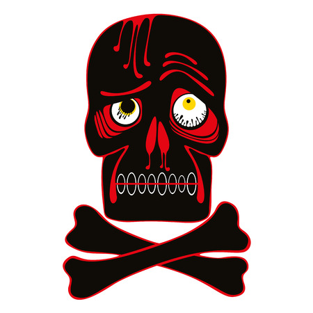 Skull and crossbones, vector.のイラスト素材