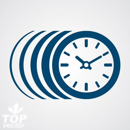 Vector timer, eps 8 clear vector illustration. Time runs fast conceptual graphic design element. Time management pictogram, includes additional version.のイラスト素材