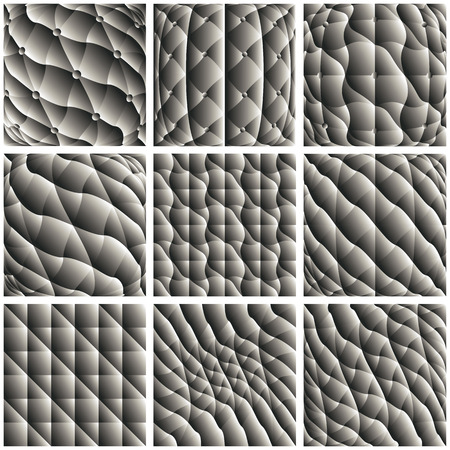 Monochromatic padded cell, abstract background with geometric figures.のイラスト素材