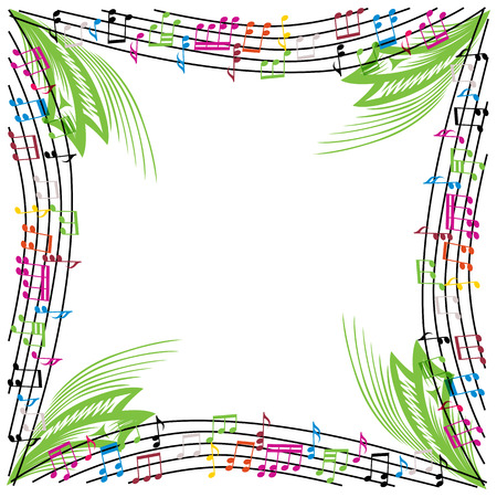 Music notes composition, musical theme background, vector illustration.のイラスト素材