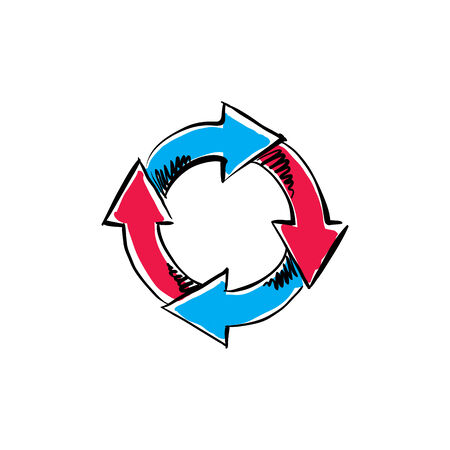 Vector multimedia refresh icon, illustrated reload button.のイラスト素材