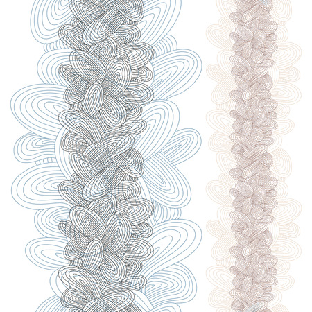 Funky lined vector background, contain seamless vertical elements.のイラスト素材