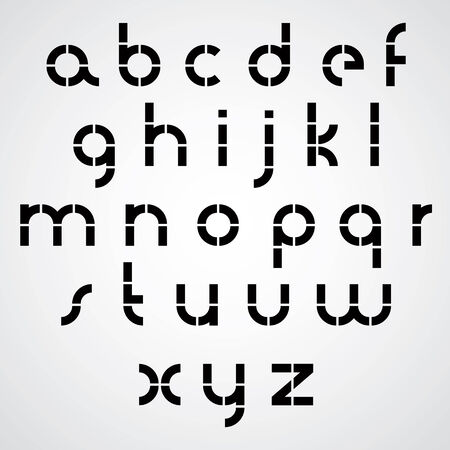Monochrome dotted line bold font with rounded lower case letters on white background.のイラスト素材