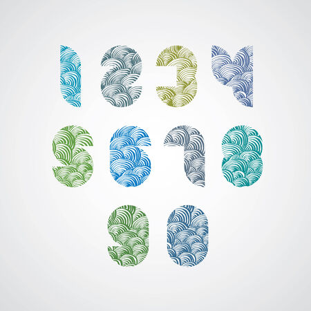 Pattern ornamental colorful fashionable numbers.のイラスト素材