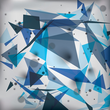 Vector digital 3d abstraction, geometric polygonal perspective unusual illustration. Eps10 blur technical background with transparent shapes.のイラスト素材