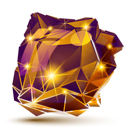 Vector grain technology object, multifaceted pixilated model, gemstone.のイラスト素材