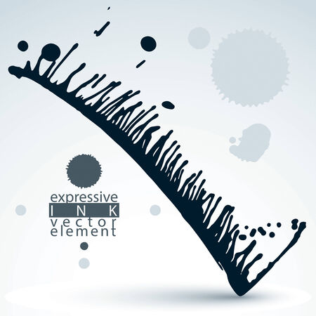 Modern vector inky wallpaper, eps8 blob painted with brush, muddled graffiti shape element, gray untidy illustration.のイラスト素材