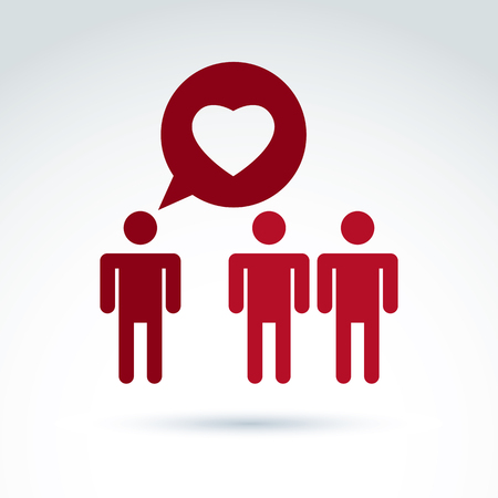 Heart and social medical and health organization icon, vector conceptual stylish symbol for your design.のイラスト素材