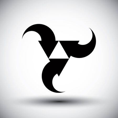 Three arrows loop conceptual icon, special abstract new idea vector symbol.のイラスト素材