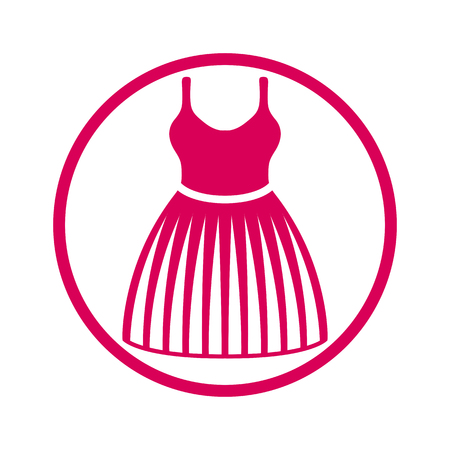 Illustrated pink dress, isolated vector clothing.のイラスト素材