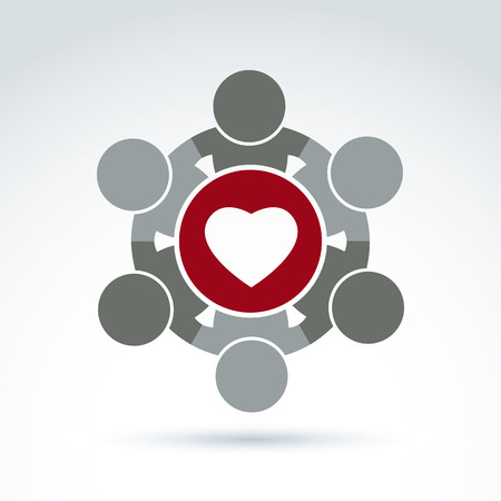 Heart and social medical and health organization icon, vector conceptual stylish symbol for your design.のイラスト素材