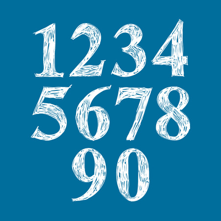 Calligraphic numbers, vector numeration.のイラスト素材