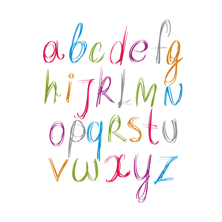 Script handwritten font vector, vector alphabet letters.のイラスト素材