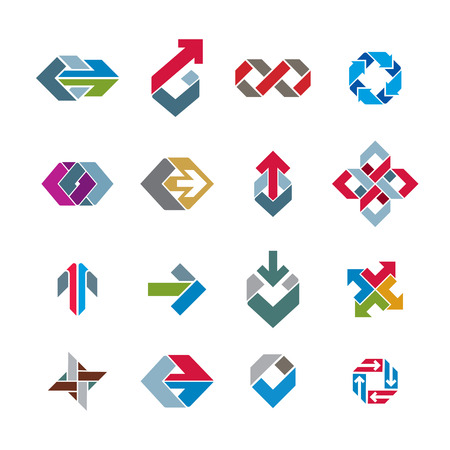 Abstract unusual icons set, creative symbols collection, stylish templates.のイラスト素材