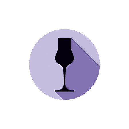 Alcohol theme icon, champagne goblet placed in a circle. Colorful restaurant brand emblem.のイラスト素材