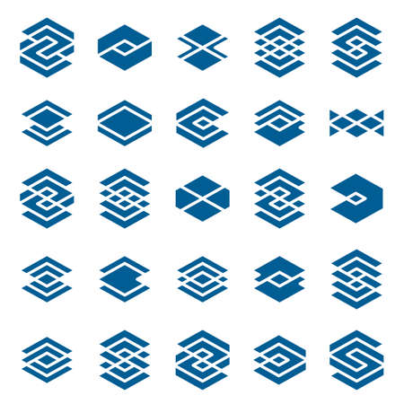 Abstract creative icons collection, abstract business design elements set.のイラスト素材