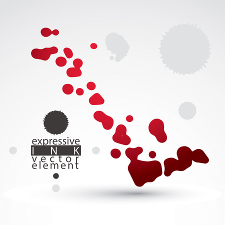 Splattered web design element, art ink blob, bright paintbrush drawing. Smudge graffiti background.のイラスト素材