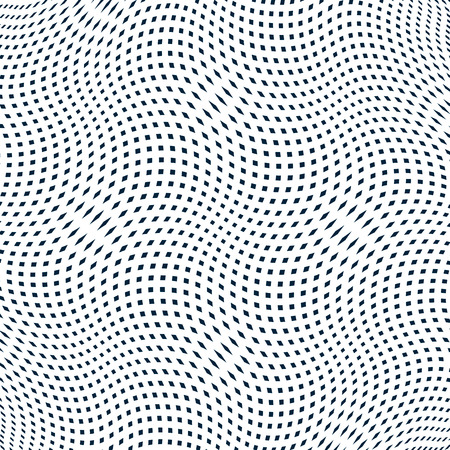 Optical illusion, creative black and white graphic moire backdrop. Decorative lined hypnotic contrast background.のイラスト素材