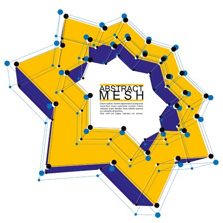 Abstract 3d mesh vector background, abstract conceptual illustration, engineering and new technology and science themeのイラスト素材
