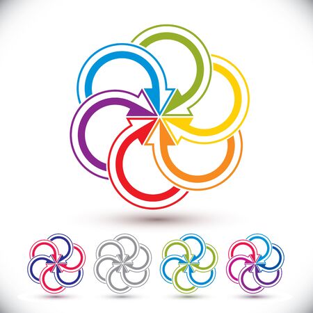 Arrows abstract conceptual symbol template, vector pictogram set.のイラスト素材