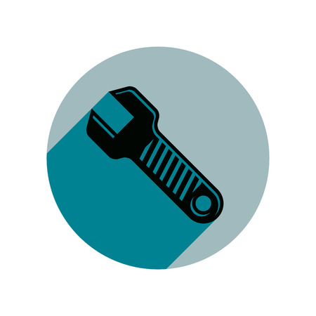 Classic wrench detailed illustration. Work tool, simple spanner. Repair instrument icon, best for use in advertising, branding and design.のイラスト素材