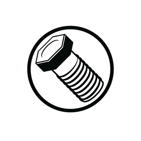 Bolt 3d detailed illustration. Professional work tools isolated on white. Repair theme three-dimensional monochrome symbol.のイラスト素材
