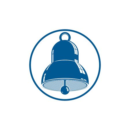 3d stylish bell isolated on white. Detailed high quality illustration. Three-dimensional design element.のイラスト素材