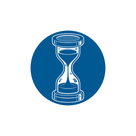Time without end conceptual icon, web design element. 3d antique hourglass isolated on white. Time...