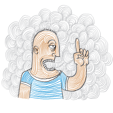 Man pointing with finger, suggestion conceptのイラスト素材