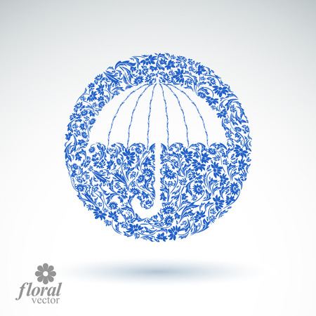 Beautiful flower-patterned umbrellaのイラスト素材