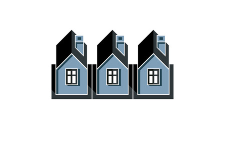 Simple cottages illustration, country housesのイラスト素材