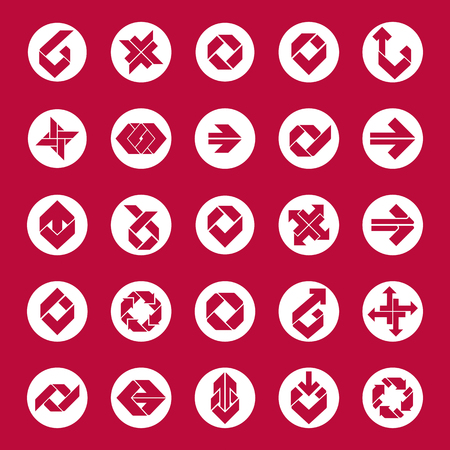 Abstract unusual vector icons set, creative symbols collection, stylish templates.のイラスト素材