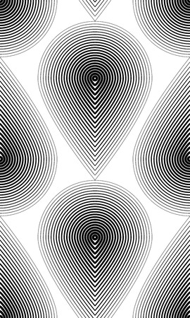 Vector monochrome stripy endless pattern, art continuous geometric background with graphic lines.