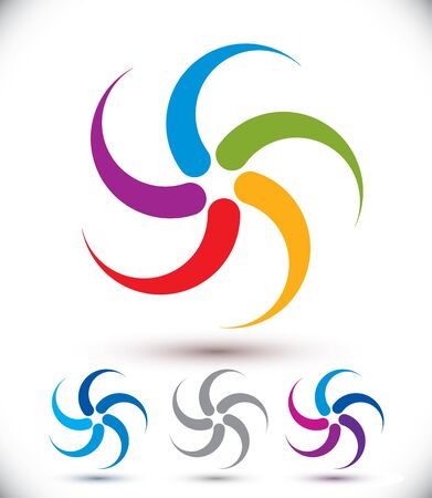 Infinite loop arrows vector abstract symbol, graphic design template pictogram set.のイラスト素材