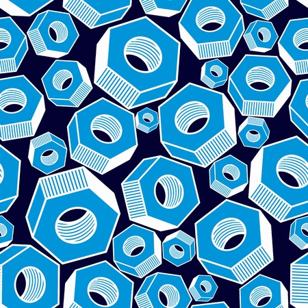 Seamless vector pattern with 3d industrial nuts のイラスト素材