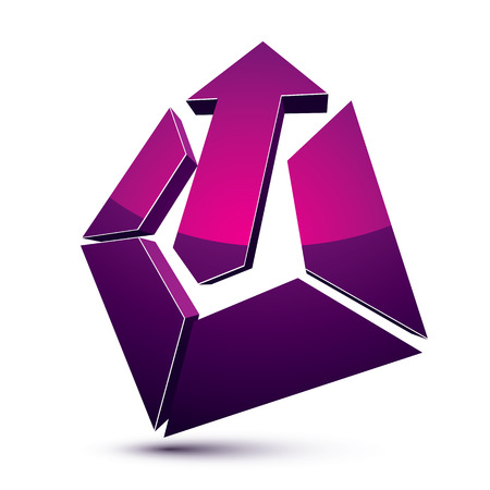 3d abstract symbol with an arrow. Business growth and prosperity concept vector design element, innovations theme icon.のイラスト素材