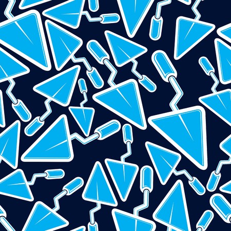 Building theme vector seamless pattern. Renovation and repair instruments, spatula. Graphic puttying...