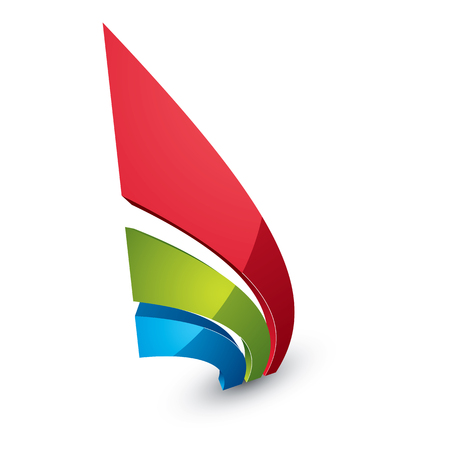 Three-dimensional colorful graphical icon isolated on white, teamwork idea vector design element. Abstract company special symbol.のイラスト素材