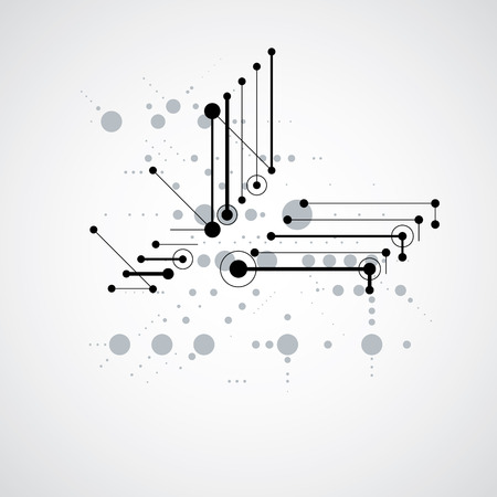 Modular Bauhaus monochrome vector background, created from simple geometric figures like circles and lines. Best for use as advertising poster or banner design.のイラスト素材