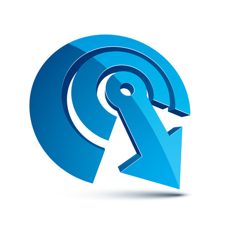 3d abstract symbol with an arrow. Business strategy theme vector design element, innovations theme icon.のイラスト素材