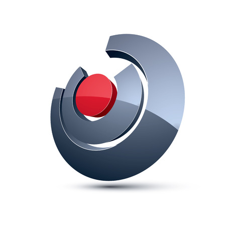 3d abstract icon, vector business graphic design element. Innovation conceptual symbol.のイラスト素材