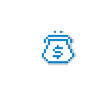 Vector pixel icon isolated, 8bit graphic element. Wallet, fashion accessory, simplistic digital sign created in business and finance theme.のイラスト素材